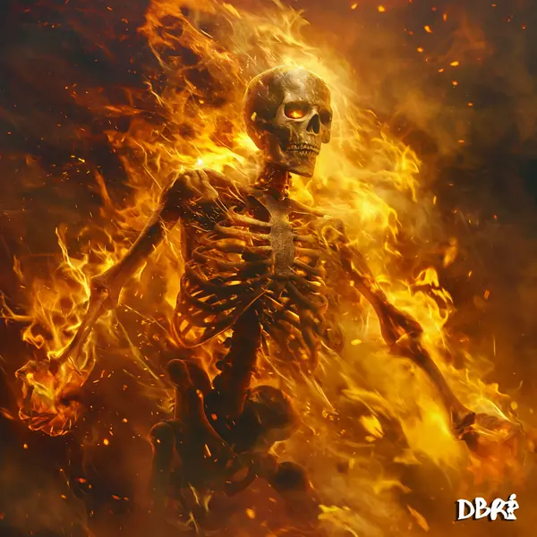 A skeleton made of fire