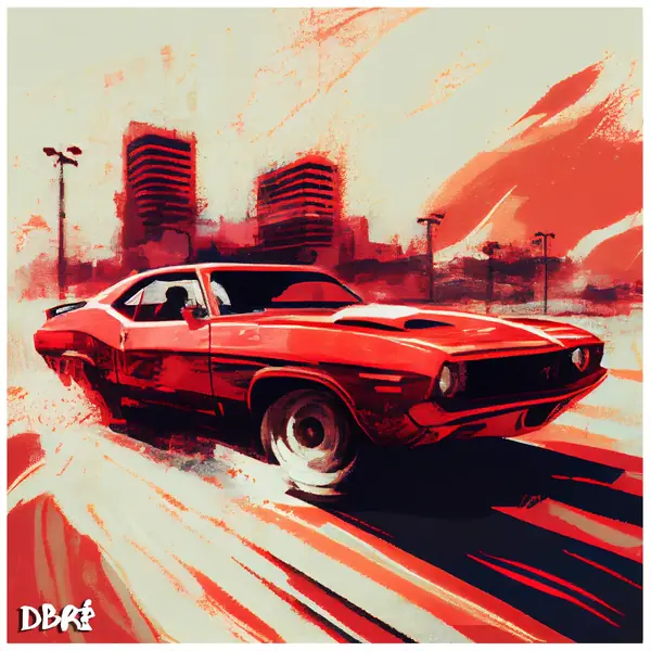 Red Racer: a muscle car at speed