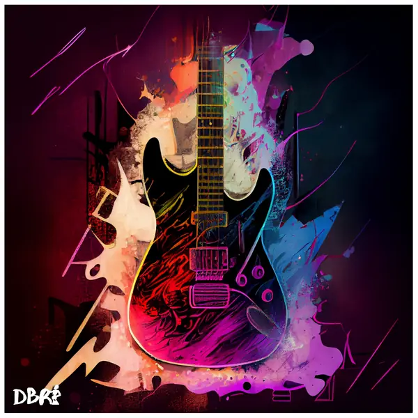 Guitart: a neon electric guitar