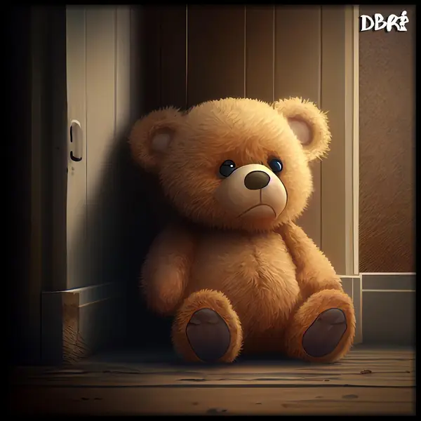 A forgotten teddy bear left behind