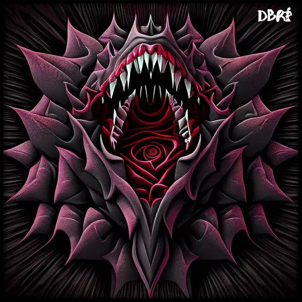 A rose with a mouth full of teeth