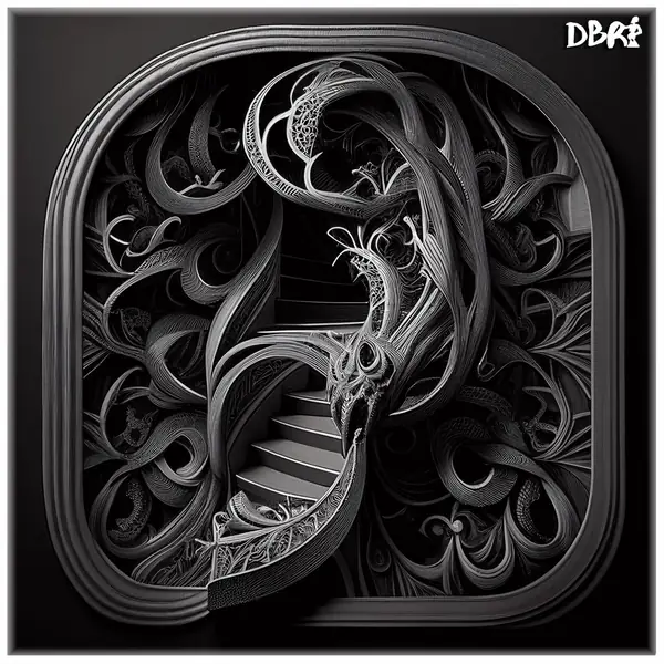 An Escher-like stair labyrinth in silver
