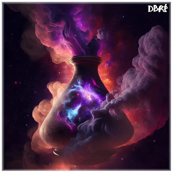 Purple smoke curling out of a chimenea