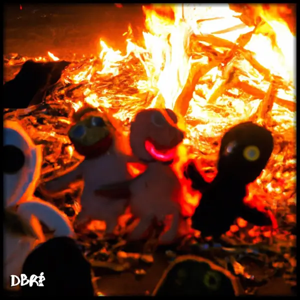 Puppets burning stuff