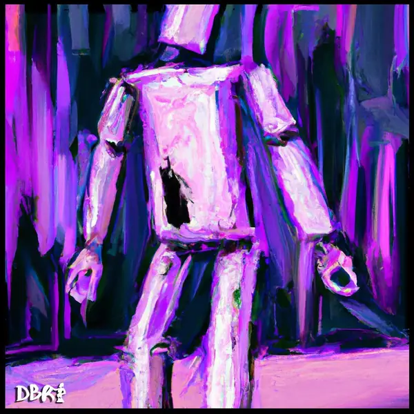 Hello World: a purple robot