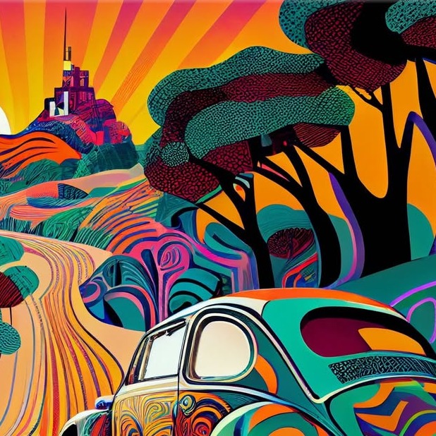 Where we goin'? A psychedelic road trip in a Beetle